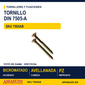Tornillo DIN 7505-A bicromatado PZ