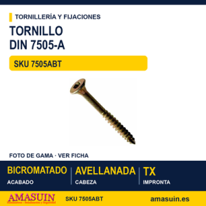 Tornillo DIN 7505-A bicromatado TX