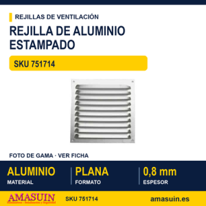 Rejilla de aluminio estampado de 0,8 mm - REJILLA 17 X 17 BLANCA
