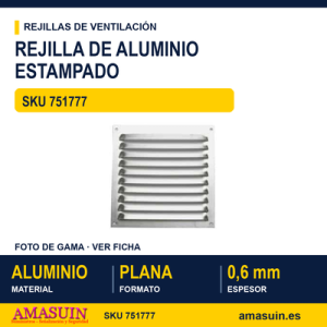 Rejilla de aluminio estampado de 0,6 mm - REJILLA 10 X 10 PRELACADO 0,6 MM