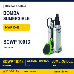 Bomba Sumergible SCWP 10013 para Aguas Limpias.