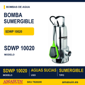 Bomba Sumergible SDWP 10020 para Aguas Sucias.