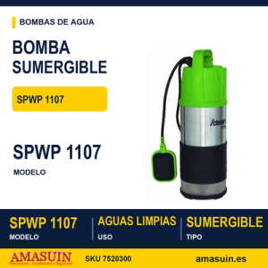 Bomba Sumergible SPWP 1107 de Presión para Aguas Limpias.