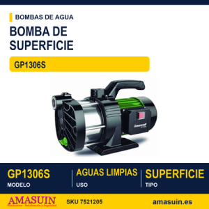 Bomba de Superficie GP1306S para Aguas Limpias.