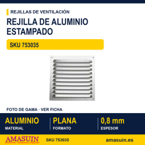 Rejilla de aluminio estampado de 0,8 mm - REJILLA 30 X 30 PULIDO