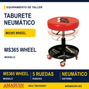 Taburete Neumático con 5 Ruedas MS365 Wheel