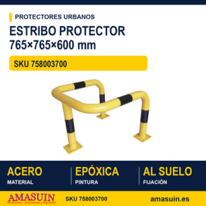Estribo Protector 765x765x600mm Amarillo Negro