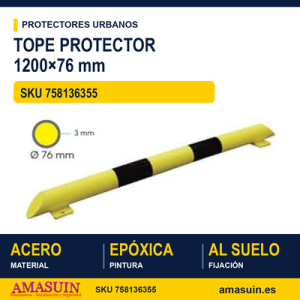 Tope Protector 1200x76mm Amarillo Negro