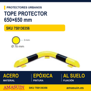 Tope Protector 650x650mm Amarillo Negro