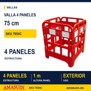 Valla Plástico Roja 4 Lados 75cm
