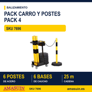 Pack4 Carro Transporte Postes Metálicos.