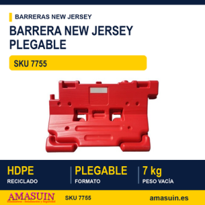 Barrera New Jersey Plegable y Apilable.