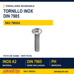Tornillo DIN 7985 / ISO 7045 Inoxidable A2
