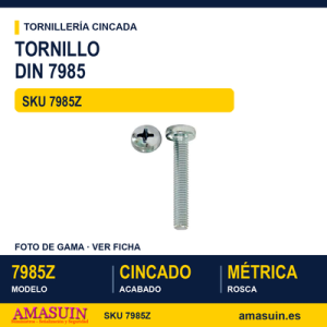 Tornillo DIN 7985 / ISO 7045 Cincado