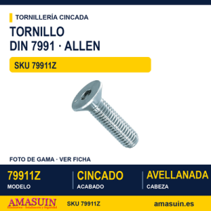Tornillo DIN 7991 10.9 / ISO 10642 Cincado