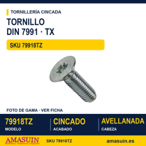 Tornillo DIN 7991 8.8 / ISO 14581 Cincado TX