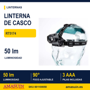 Linterna de casco RT5174 - 50 Lúmenes