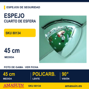 Espejo Interior 45cm Cuarto Hemisférico.