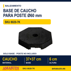 Base Caucho Poste Ø60mm.