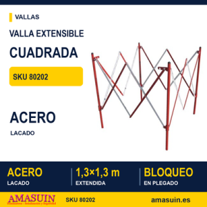 Valla Extensible Plegada Cuadrada.