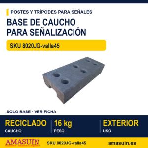 Base Valla Obra Ø45mm Caucho.