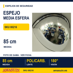 Espejo Interior 85cm Medio Hemisférico.