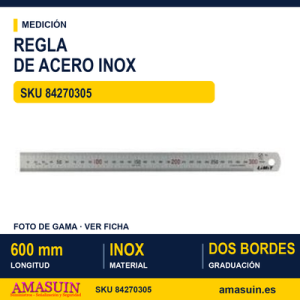 Regla de Acero Inoxidable 600 mm