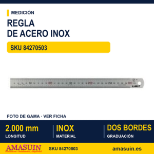 Regla de Acero Inoxidable 2.000 mm