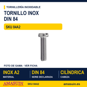 Tornillo DIN 84 / ISO 1207 Inoxidable A2
