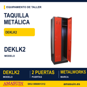 Taquilla Metálica 2 Puertas DEKLK2