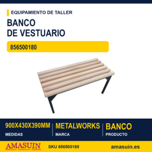 Banco de Vestuario de 900x430x390mm