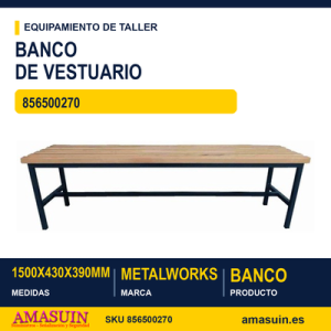 Banco de Vestuario de 1500x430x390mm