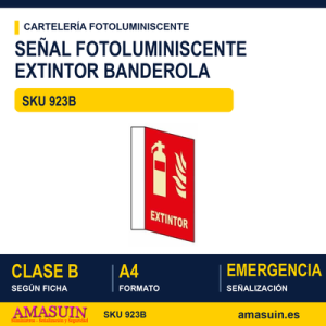 Señal Clase B Extintor Banderola A4