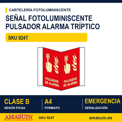 Señal Clase B Pulsador Alarma Tríptico A4 1 Señal Clase B Pulsador Alarma Tríptico A4
