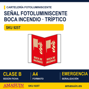 Señal Clase B Boca de Incendio Tríptico A4