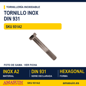 Tornillo DIN 931 / ISO 4014 Inoxidable A2