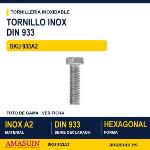 Tornillo DIN 933 / ISO 4017 Inoxidable A2