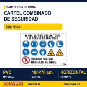 Cartel Combinado 100x70cm Castellano