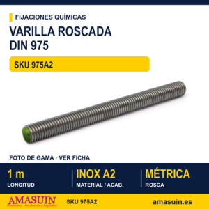 Varilla rosca métrica DIN 975 Inoxidable A2