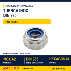 Tuerca autoblocante DIN 985 / ISO 10511 Inoxidable A2