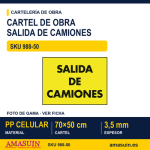 Cartel PP Salida de Camiones de 70x50cm