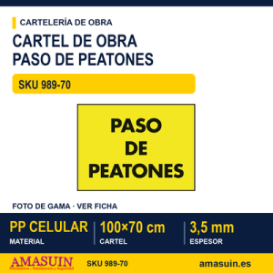 Cartel PP Paso de Peatones de 100x70cm