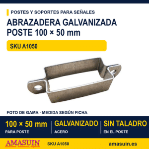 Abrazadera Galva para Poste 100x50mm