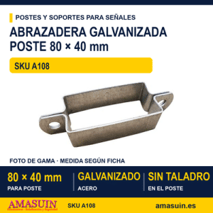 Abrazadera Galva para Poste 80x40mm