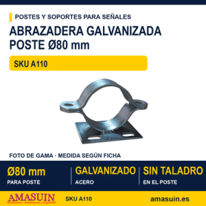 Abrazadera Galva para Poste Ø80mm