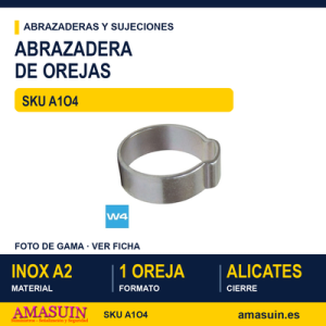 Abrazadera 1 oreja W4 Inoxidable A2