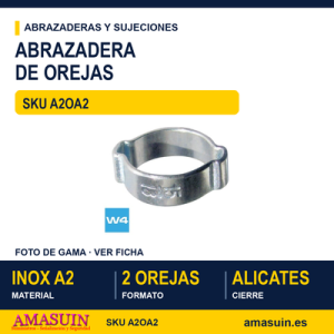 Abrazadera 2 orejas W4 Inoxidable A2