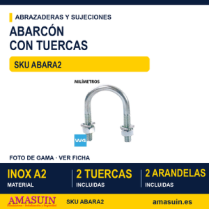 Abarcon con tuerca y arandela - DIN 3570 - Inox A2 W4