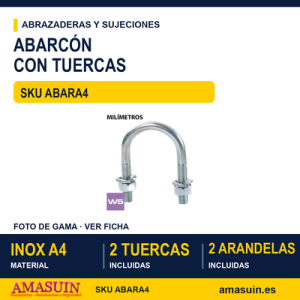 Abarcon con tuerca y arandela - DIN 3570 - Inox A4 W5