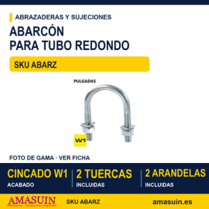 Abarcon con tuerca y arandela - DIN 3570 - Cincado W1 (PULGADAS)